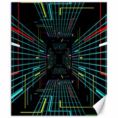 Seamless 3d Animation Digital Futuristic Tunnel Path Color Changing Geometric Electrical Line Zoomin Canvas 8  X 10 
