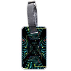 Seamless 3d Animation Digital Futuristic Tunnel Path Color Changing Geometric Electrical Line Zoomin Luggage Tags (two Sides)