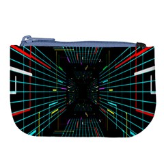 Seamless 3d Animation Digital Futuristic Tunnel Path Color Changing Geometric Electrical Line Zoomin Large Coin Purse by Mariart