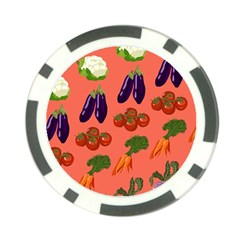 Vegetable Carrot Tomato Pumpkin Eggplant Poker Chip Card Guard by Mariart