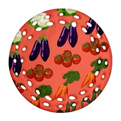 Vegetable Carrot Tomato Pumpkin Eggplant Ornament (round Filigree)