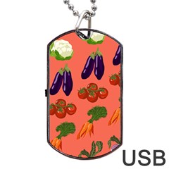 Vegetable Carrot Tomato Pumpkin Eggplant Dog Tag Usb Flash (one Side) by Mariart