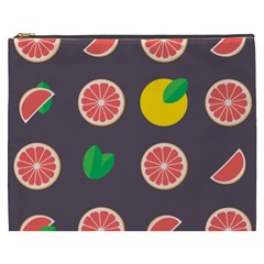 Wild Textures Grapefruits Pattern Lime Orange Cosmetic Bag (xxxl) 