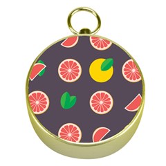 Wild Textures Grapefruits Pattern Lime Orange Gold Compasses