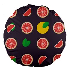 Wild Textures Grapefruits Pattern Lime Orange Large 18  Premium Flano Round Cushions by Mariart