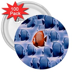 Swim Fish 3  Buttons (100 Pack)  by Mariart