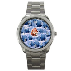 Swim Fish Sport Metal Watch