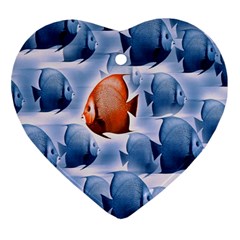 Swim Fish Heart Ornament (two Sides) by Mariart