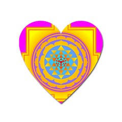 Triangle Orange Pink Heart Magnet by Mariart