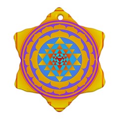 Triangle Orange Pink Ornament (snowflake) by Mariart