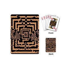 Wooden Cat Face Line Arrow Mask Plaid Playing Cards (mini)  by Mariart