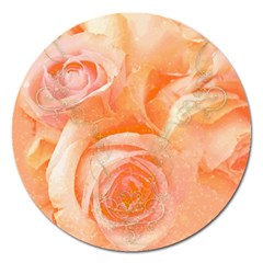 Flower Power, Wonderful Roses, Vintage Design Magnet 5  (round) by FantasyWorld7