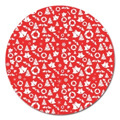 Xmas pattern Magnet 5  (Round)