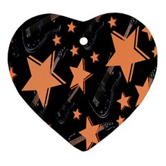 Guitar Star Rain Heart Ornament (two Sides) by SpaceyQT