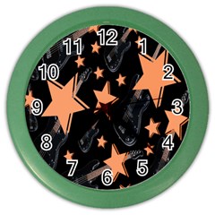 Guitar Star Rain Color Wall Clocks