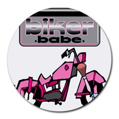 Biker Babe Round Mousepads by SpaceyQT