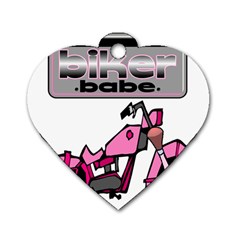 Biker Babe Dog Tag Heart (one Side)