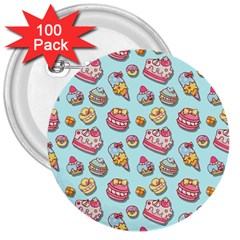 Sweet Pattern 3  Buttons (100 Pack)  by Valentinaart