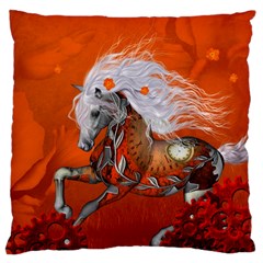 Steampunk, Wonderful Wild Steampunk Horse Large Cushion Case (one Side)