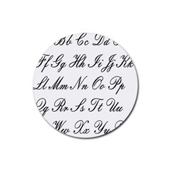 Alphabet Embassy Font Rubber Coaster (round)  by Mariart