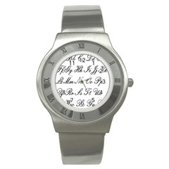 Alphabet Embassy Font Stainless Steel Watch