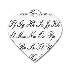 Alphabet Embassy Font Dog Tag Heart (two Sides)