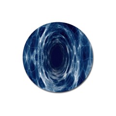 Worm Hole Line Space Blue Magnet 3  (round)