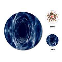 Worm Hole Line Space Blue Playing Cards (round)  by Mariart