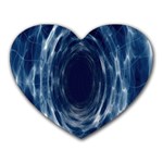 Worm Hole Line Space Blue Heart Mousepads Front