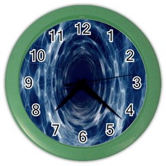 Worm Hole Line Space Blue Color Wall Clocks by Mariart