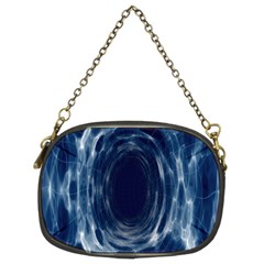 Worm Hole Line Space Blue Chain Purses (two Sides) 