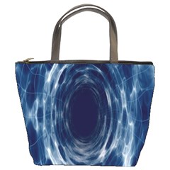 Worm Hole Line Space Blue Bucket Bags