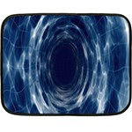 Worm Hole Line Space Blue Fleece Blanket (Mini) 35 x27  Blanket