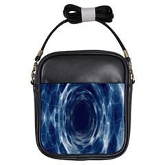 Worm Hole Line Space Blue Girls Sling Bags by Mariart