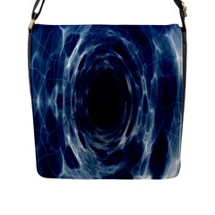 Worm Hole Line Space Blue Flap Messenger Bag (l)  by Mariart