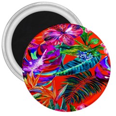 Aloha Hawaiian Flower Floral Sexy Summer Orange 3  Magnets