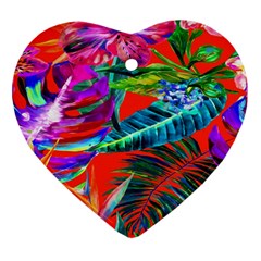 Aloha Hawaiian Flower Floral Sexy Summer Orange Ornament (heart)