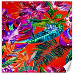 Aloha Hawaiian Flower Floral Sexy Summer Orange Canvas 16  X 16   by Mariart