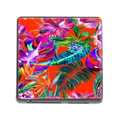 Aloha Hawaiian Flower Floral Sexy Summer Orange Memory Card Reader (square) by Mariart