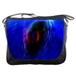 Black Hole Blue Space Galaxy Messenger Bags Front