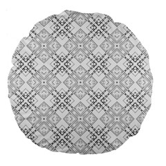 Background Pattern Diagonal Plaid Black Line Large 18  Premium Flano Round Cushions