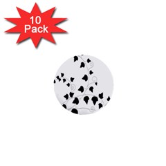 Black Leaf 1  Mini Buttons (10 Pack)  by Mariart