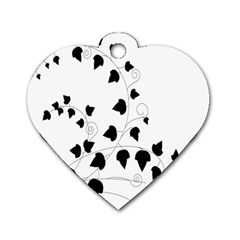 Black Leaf Dog Tag Heart (Two Sides)