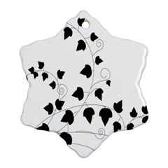 Black Leaf Ornament (Snowflake)