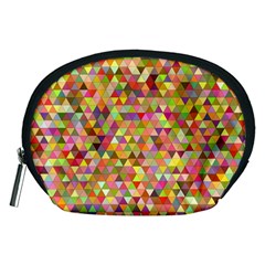 Multicolored Mixcolor Geometric Pattern Accessory Pouches (medium) 