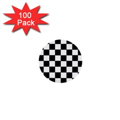 Grid Domino Bank And Black 1  Mini Buttons (100 Pack)  by Nexatart