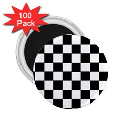 Grid Domino Bank And Black 2 25  Magnets (100 Pack) 