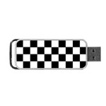 Grid Domino Bank And Black Portable USB Flash (One Side) Front