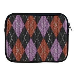 Knit Geometric Plaid Fabric Pattern Apple Ipad 2/3/4 Zipper Cases by paulaoliveiradesign