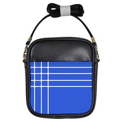 Stripes Pattern Template Texture Blue Girls Sling Bags